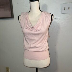 Pink Sleeveless Cowl Neck Top